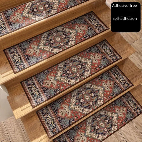 Navak Carpet 10 Stück Treppenstufen-Teppich, rutschfeste Treppenmatten für den Innenbereich, Läufer für Holzstufen, Schutzteppich-Abdeckungspolster, Treppen für Kinder und ältere Menschen