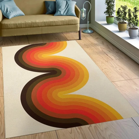 Navak Teppich Mid Century Modern Art Teppiche Skandinavischer Stil Wohnzimmer Teppich Retro 70er Jahre Bereich Teppich Neutral Abstrakt Geometrischer Teppich Rutschfest