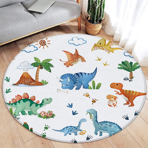 Navak Teppich, Cartoon-Design, rund, für Ozean, Fisch, Delfin, Seestern, niedlich, Hirsch, Löwe, Elefant, Tiger, Kinder-Schlafzimmermatte, Heimdekoration, Wohnzimmer, Bodenteppich