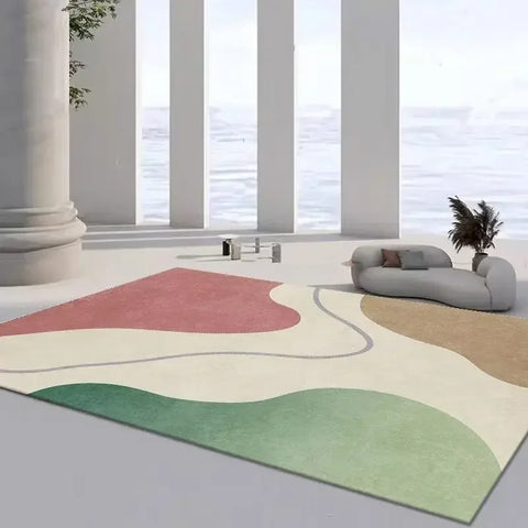 Navak Carpet Japanese Minimalist Carpet for Living Room Green 200x300 Large Area Rugs Decor Bedroom Soft Elastic Outdoor Floor Mats Washable