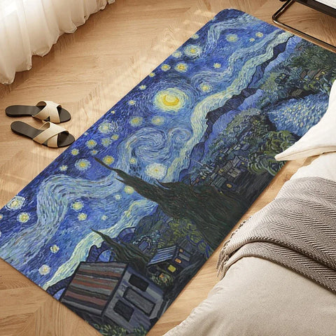 Navak Teppich Schlafzimmerteppich D-Van D-Gogh Kunstteppich für Küche Wohnzimmer Bad Flur Fußmatte Rutschfeste individuelle Fußmatte Eingangstür