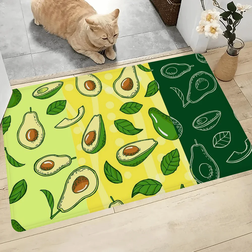 Navak Carpet Avocado Room Mats Retro Multiple Choice Living Room Kitchen Rug Non-Slip Welcome Rug