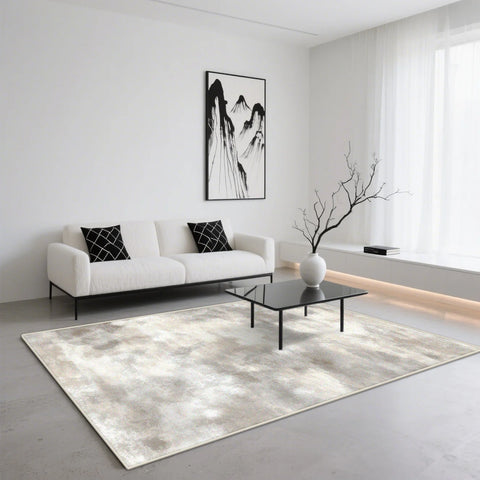 Navak Teppich Abstrakter Kunststil TEPPICH FÜR WOHNZIMMER Leichte Luxusdekoration Zuhause Rutschfester waschbarer Teppich Minimalismus Schlafzimmer Flauschige weiche Matten