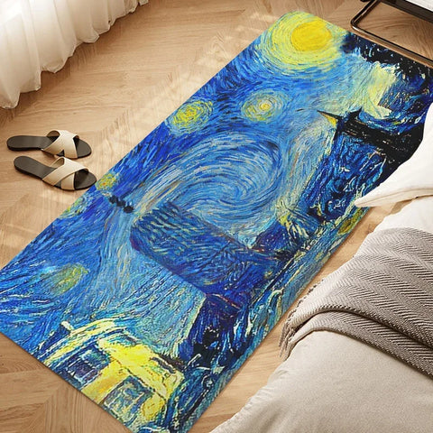 Navak Teppich Schlafzimmerteppich D-Van D-Gogh Kunstteppich für Küche Wohnzimmer Bad Flur Fußmatte Rutschfeste individuelle Fußmatte Eingangstür