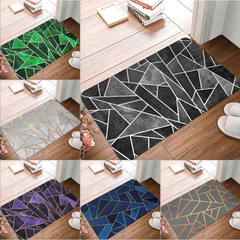 Navak Teppich, lila-grün, geometrisch gestreift, nordischer Stil, rutschfest, dekorativ, für Küche und Badezimmer, Fußmatte, Teppich, Teppich, Innenbereich, Bodenmatte