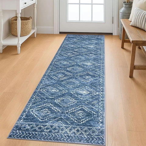 Navak Teppichläufer für Flurteppiche, rutschfeste Fußmatten, weiche, maschinenwaschbare Teppiche, geometrische Bohemian-Korridor-Heimdekor-Teppiche