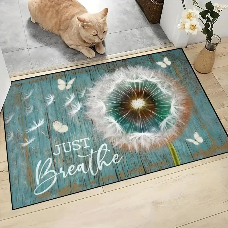 Navak Carpet 1 Stück Fußmatte mit Holzkisten-Fallendruck, saugfähig, waschbar, Heimdekor, Teppich, schmutzabweisend, für Wohnzimmer, Schlafzimmer, Badezimmer, Küche