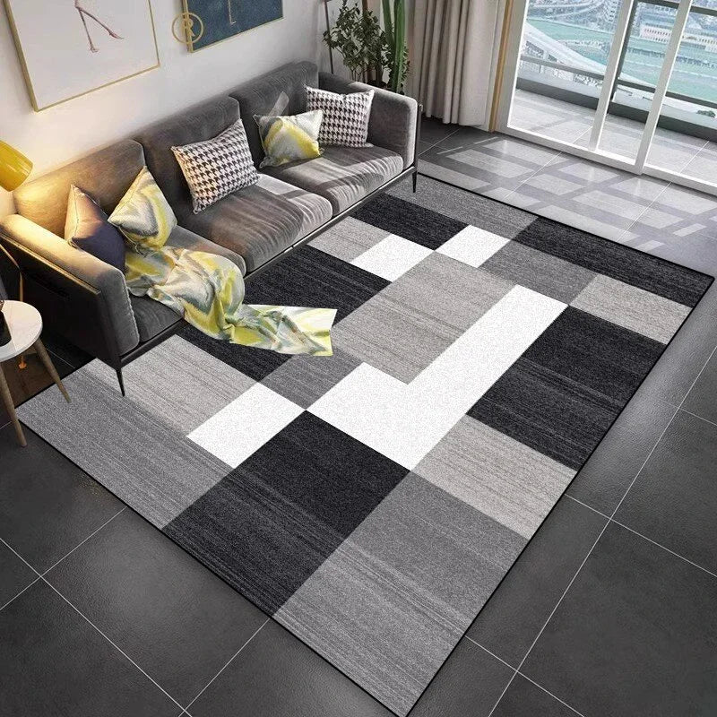 Navak Teppich Gitterdesign Teppich Wohnzimmer Geometrisches Muster Dekoration Sofa Rutschfeste Teppiche 200x300 Lounge Kurze Samt Couchtische Matten