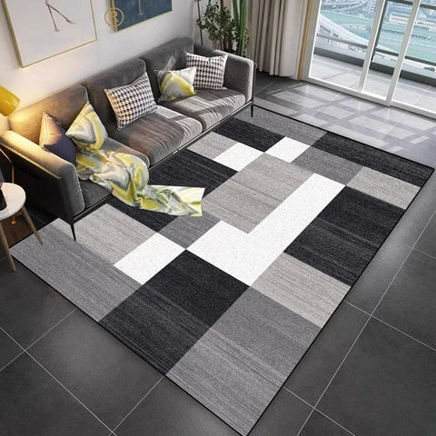 Navak Teppich Gitterdesign Teppich Wohnzimmer Geometrisches Muster Dekoration Sofa Rutschfeste Teppiche 200x300 Lounge Kurze Samt Couchtische Matten