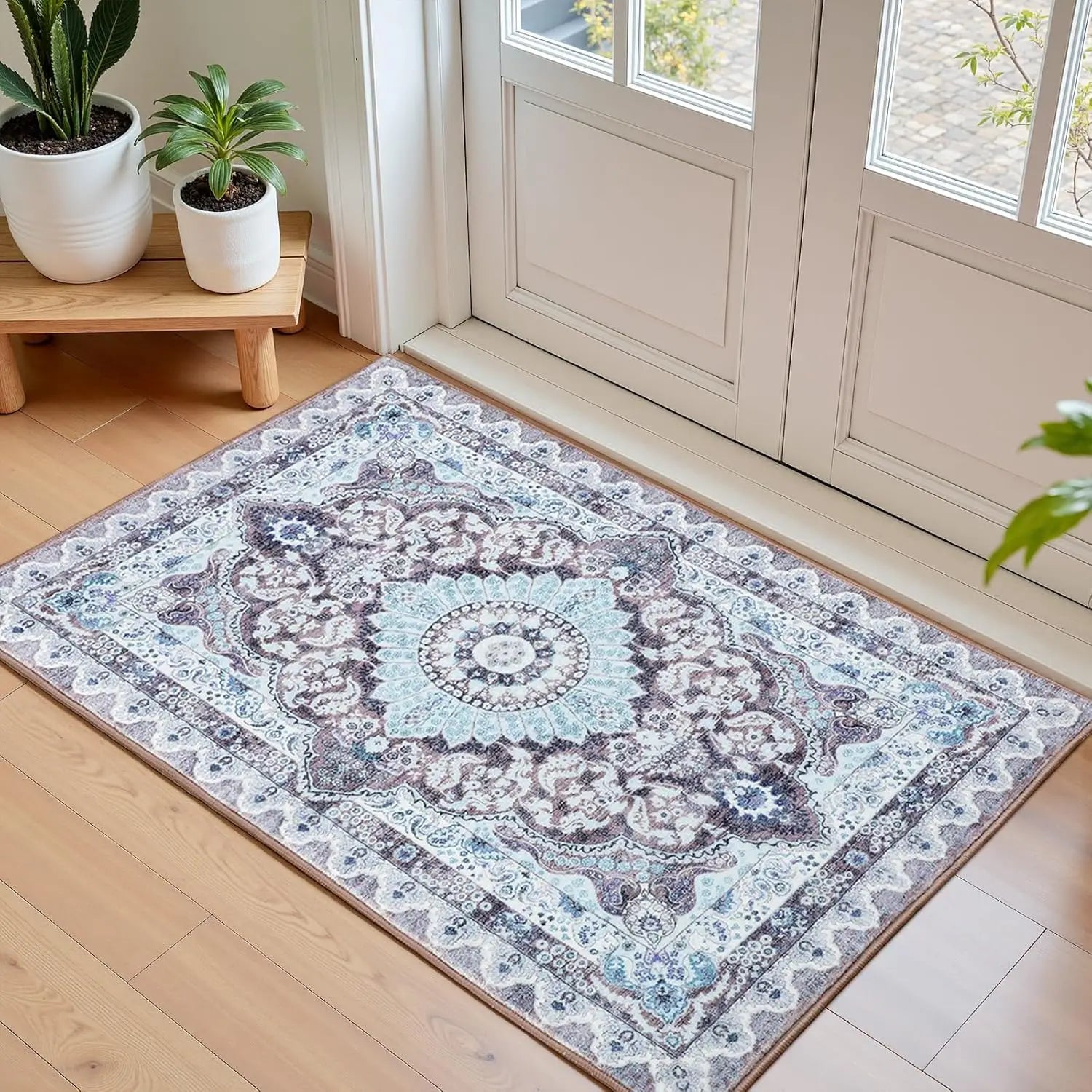 Navak Carpet Crystal Velvet Carpet Hellrosa Teppich für das Wohnzimmer, maschinenwaschbare Teppiche mit rutschfester Rückseite für Mädchenschlafzimmer, Cu
