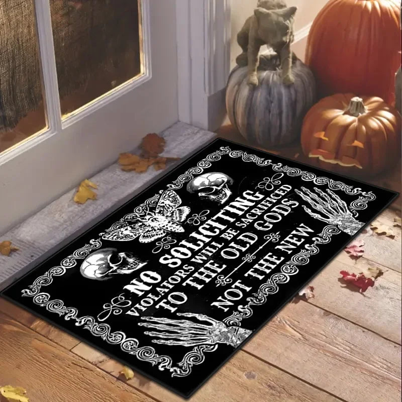 Navak Carpet Scandinavian Gothic Skeleton Floor Mat Entrance Outdoor Rug Absorbent Dirty Resistant Carpet Doormat Machine Washable Bedroom