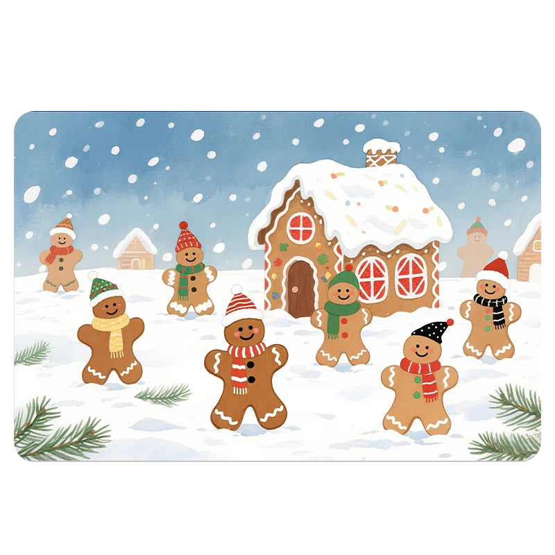 Navak Carpet Exclusive Picks Luxuriöser rot-grüner Flanell-Weihnachtsgeschenk-Teppich, rutschfest, sicher, weich, Feiertags-Bodenmatte, Dekoration, weich, bequem zum Stehen