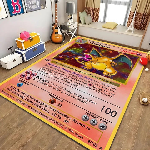 Navak Carpet Daily Picks Disney Japanischer Anime-Muster-Teppich, Pokemon-Karte für Schlafzimmer, Wohnzimmer, Anime-Teppiche für Mädchenzimmer, Bodenmatte, Heimdekoration