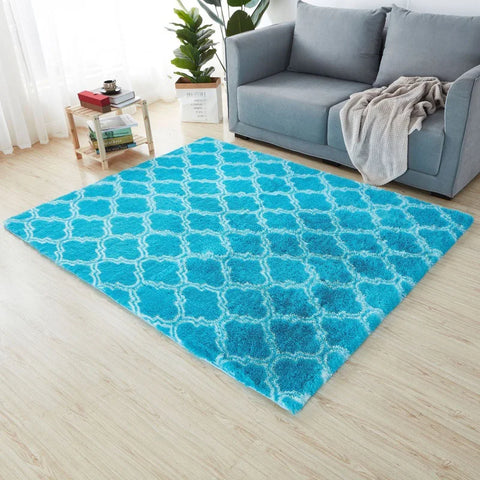 Navak Teppich, weicher, langer Plüschteppich für Schlafzimmer, Wohnzimmer, flauschige Teppichmatten mit Farbverlauf, Batik-Bodenteppiche, Erkerfenster, Heimdekoration