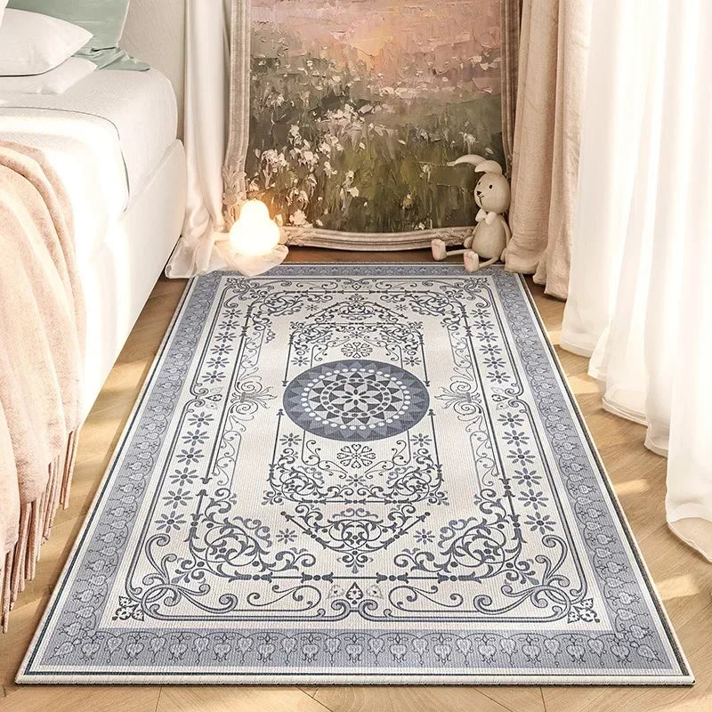 Navak Teppich, amerikanischer Retro-Schlafzimmer-Nachttischteppich, modische Blume, nicht abwischbar, Couchtischmatte, weicher Wohnzimmer-Sofa-Garderobenteppich, Ковер 러그