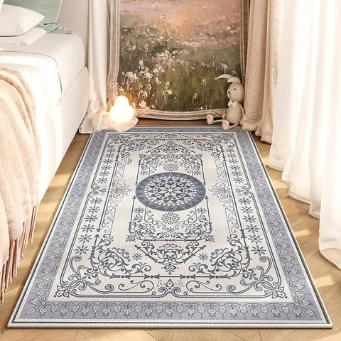 Navak Teppich, amerikanischer Retro-Schlafzimmer-Nachttischteppich, modische Blume, nicht abwischbar, Couchtischmatte, weicher Wohnzimmer-Sofa-Garderobenteppich, Ковер 러그