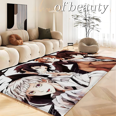Navak Carpet Bungo Stray Dogs Zimmermatten Retro Multiple Choice Wohnzimmer Küchenteppich Rutschfester Willkommensteppich