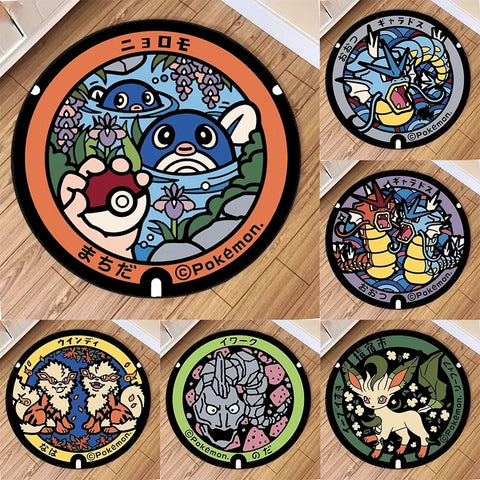 Navak Carpet NEU Tägliche Auswahl Kawaii Pokemon Teppich für Wohnzimmer Dekor Lounge Balkon Sofa Matte Schlafzimmer Weicher Teppich Drehstuhl Matte Kinder Geschenk