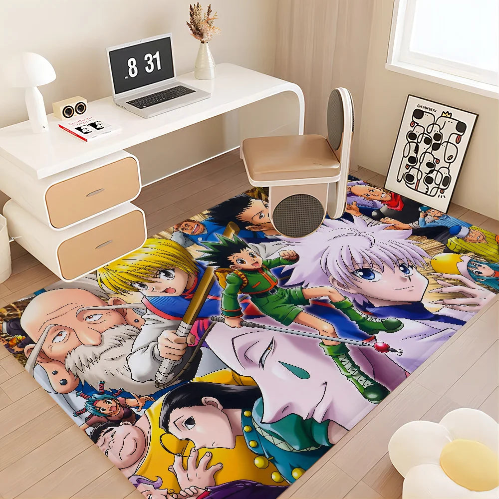 Navak Teppich Hunter X Hunter Anime Flurteppich rutschfeste Waschküchenmatte Wäschedekor Balkon Kind Wohnzimmer Toilettenteppich