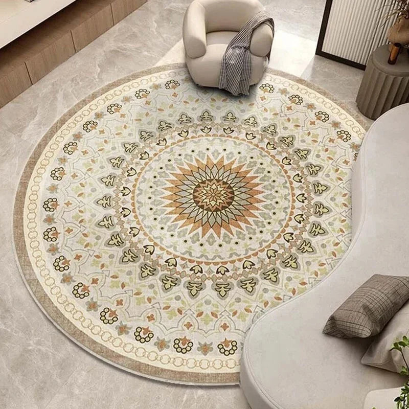 Navak Carpet IKAMA High Sense ethnic bohemian mandala round carpet living room bedroom rocking chair floor Mat Home Decor Large  Area Rug