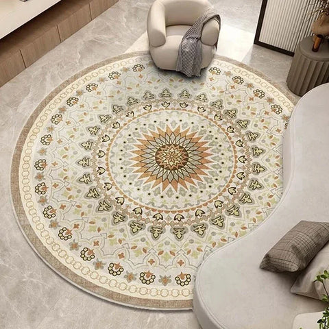 Navak Carpet IKAMA High Sense ethnic bohemian mandala round carpet living room bedroom rocking chair floor Mat Home Decor Large  Area Rug