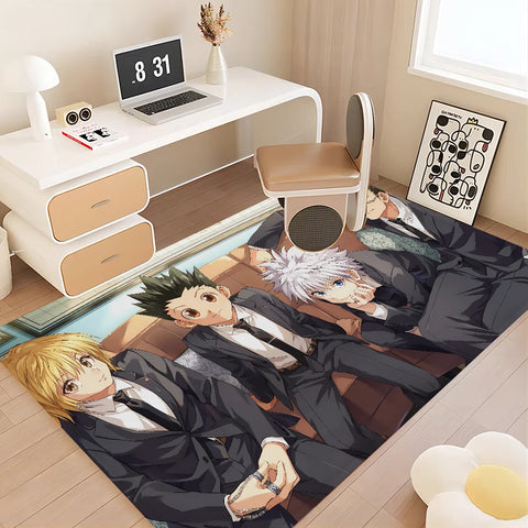 Navak Teppich Hunter X Hunter Anime Flurteppich rutschfeste Waschküchenmatte Wäschedekor Balkon Kind Wohnzimmer Toilettenteppich