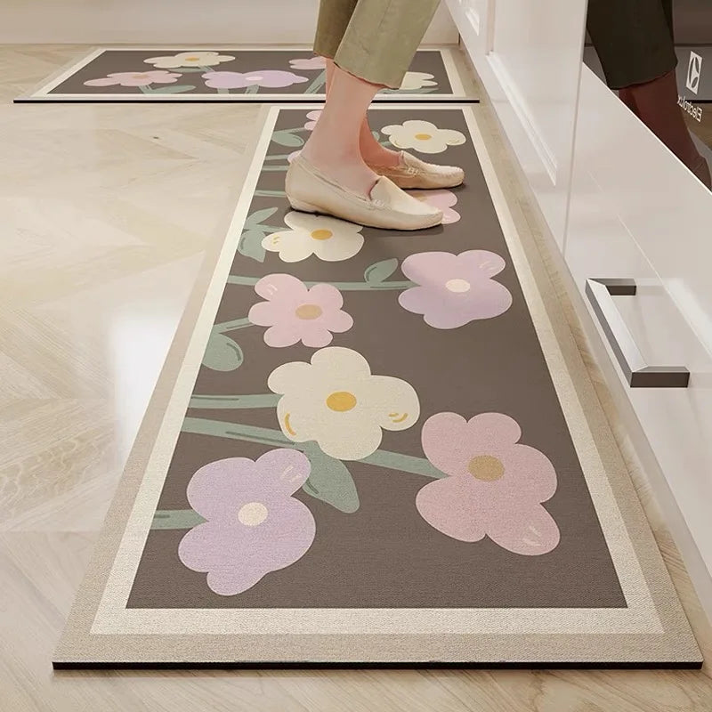 Navak Carpet Exclusive Picks Moderne, einfache, lange, wasserabsorbierende, ölabsorbierende Kieselgur-Fußmatten, Restaurant-Spezial-Rutschfeste Fußmatten