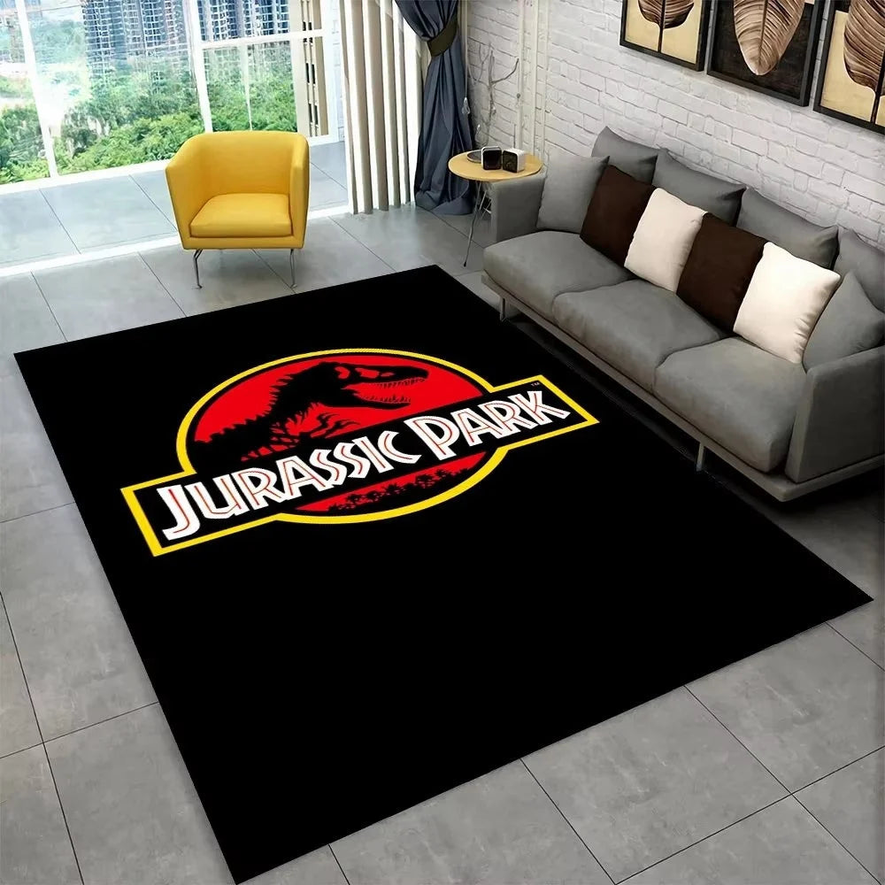 Navak Carpet 3D J-Jurassic Park Dinosaurier-Teppich, großer Teppich, Schlafzimmer, Kinderspielzimmer, Bodenmatte, rutschfest, Wohnzimmer-Dekor, lustiger Sofa-Akzent