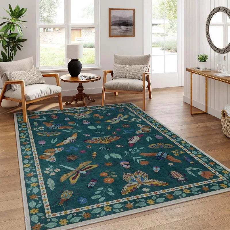 Navak Teppich Retro Tierdruck Wohnzimmer Teppich Mode Schlafzimmer Nachttisch Teppich Faltbare Maschine Waschbar Sofa Couchtisch Boden Matte Ковер 러그