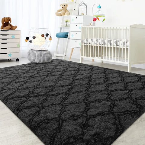 Navak Carpet Großer Shag-Teppich für Schlafzimmer, superweicher, flauschiger Plüschteppich, Wohnzimmerteppich, rutschfester Bodenteppich für den Innenbereich, für Kinderzimmer und Mädchen