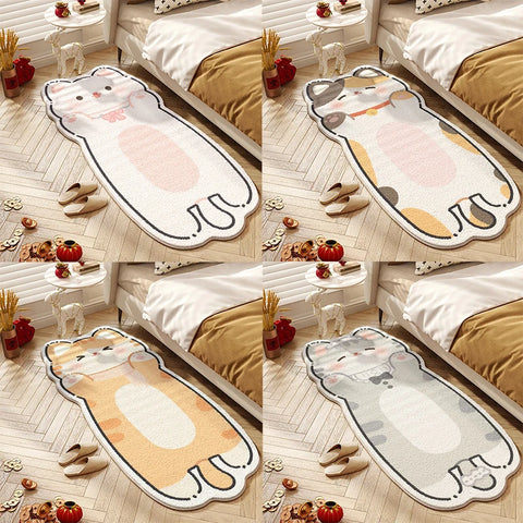 Navak Teppich, süßer Katzenteppich, Schlafzimmer, Nachttisch, Bodenmatte, Läufer, weich, flauschig, lange Teppiche, Cartoon-Tier, süßes Mädchen, Heimdekoration