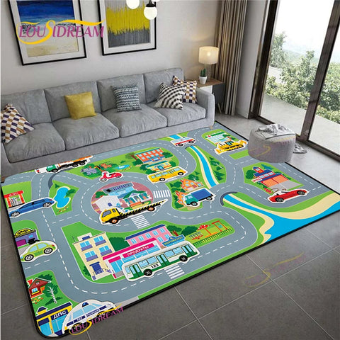 Navak Teppich Alfombra Straßenverkehrsroutenkarte Teppich Wohnzimmer Sofa Couchtisch Schlafzimmer Teppiche Küche Kinderspiel Anti-Rutsch-Bodenmatte Wohnkultur