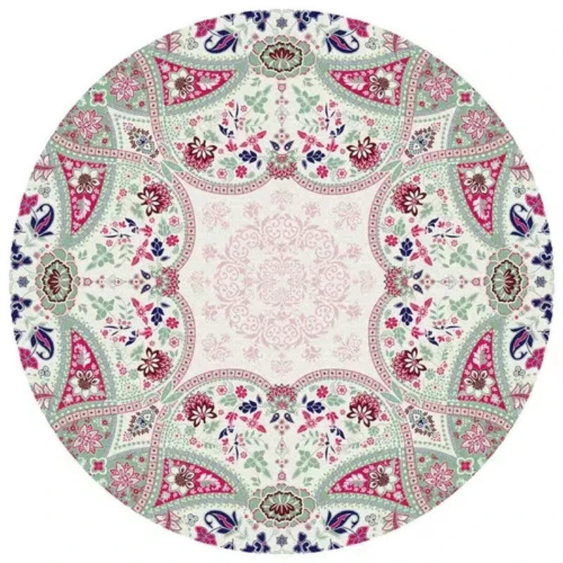 Navak Carpet Persian Style Living Room Carpet Bedroom Decoration Dressing Table Cloakroom Non-slip Floor Carpets Circular Area Rugs