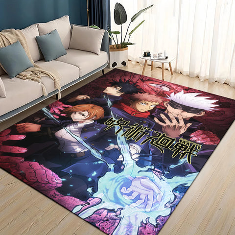 Navak Teppich, 3D-Cartoon, Jujutsu Kaisen, Anime, Itadori Yuj, Teppich für Wohnzimmer, Schlafzimmer, Heimsofa, Dekoration, Kinderspiel, rutschfeste Bodenmatte