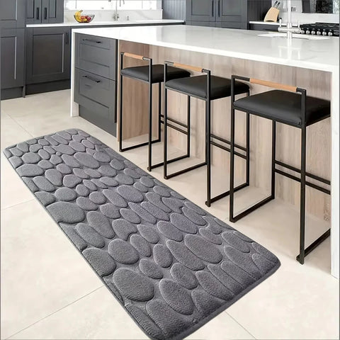 Navak Carpet 1 Stück Schickes Kopfsteinpflaster-Design Küchenmatte Weich Waschbar Rutschfest Saugfähig Wohndekor Dekor Teppich