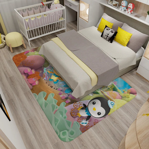 Navak Carpet The Octonauts Cartoon-Fußmatte, waschbar, rutschfest, für Wohnzimmer, Sofa, Stühle, Bereichsmatte, Küche, WC-Teppich