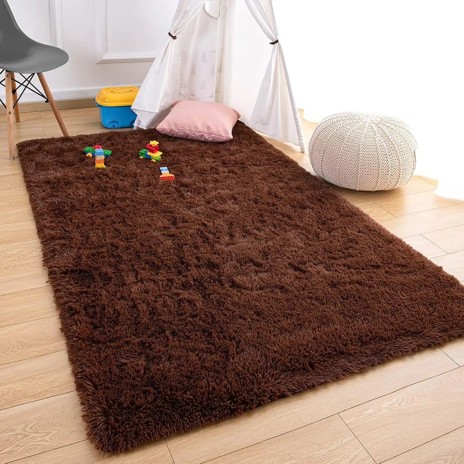 Navak Carpet Exclusive Picks Solid Color Plush Carpet Children's Bedroom Soft Fluffy Mat Living Room Baby Room Nursery Playroom Decorated Area Carpet