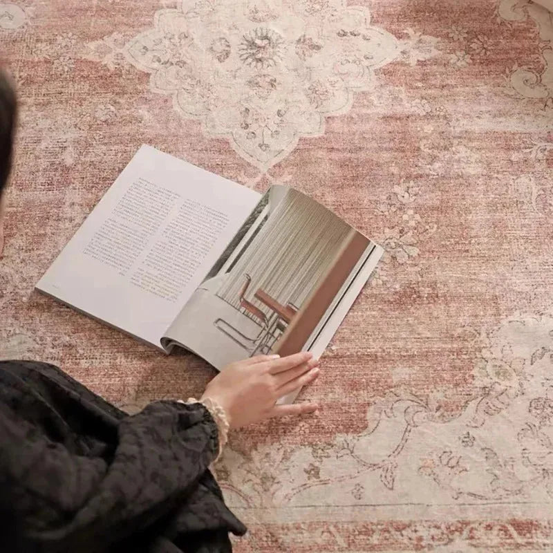 Navak Carpet MBG23Exclusive Picks Bohemian Faux Wool Rug - Ultradünner, schmutzabweisender, rutschfester Teppich für Arbeitszimmer und Wohnzimmer, weiche Bodenmatte4Fb&amp;