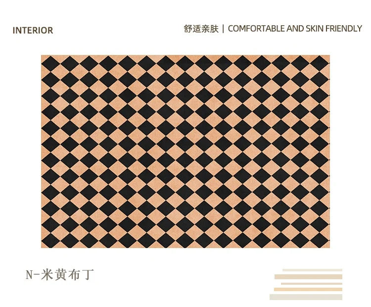 Navak Carpet Retro-Luxus-Teppiche für Schlafzimmer, dicker Plüsch-Nachttischvorleger, große Fläche, Wohnzimmerdekoration, Schachbrett-Teppich, Zuhause, flauschige, weiche Matte