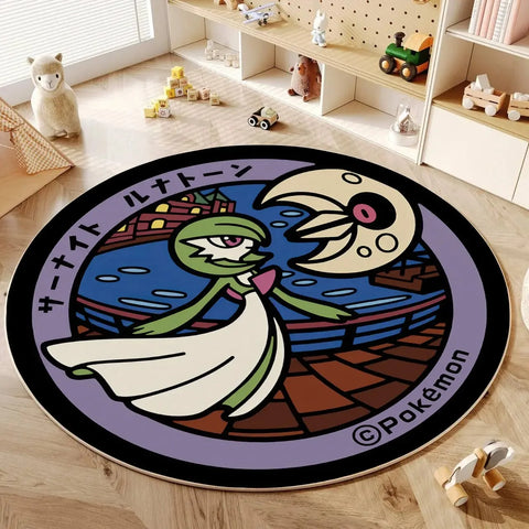 Navak Carpet Daily Picks Disney Anime Cartoon Pokemonzd Runde Bodenmatte Wohnzimmer Schlafzimmer Teppiche Niedliches Kind Rutschfester Waschbarer Teppich Wohnkultur