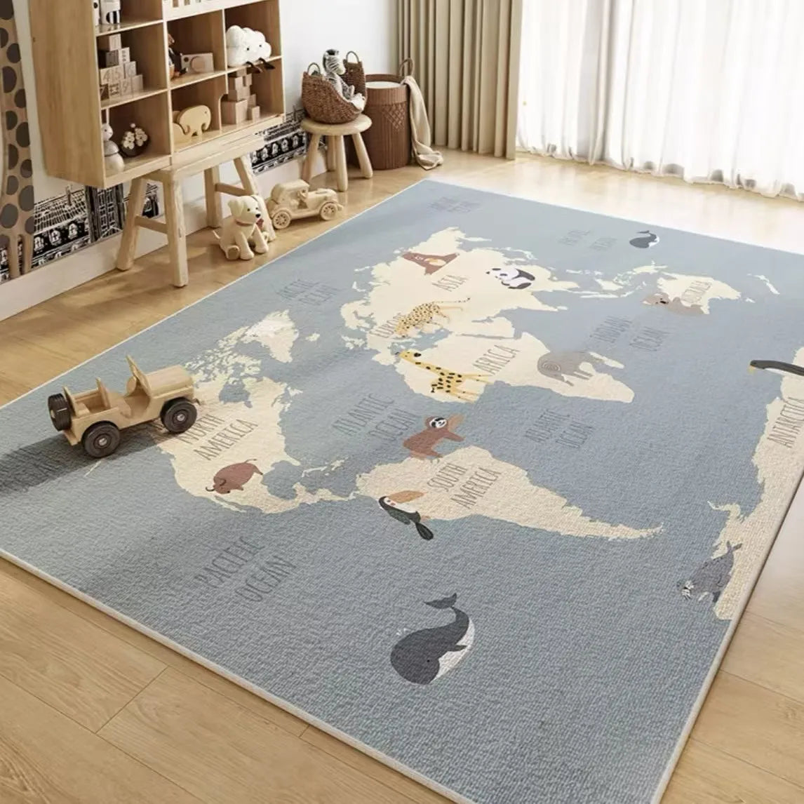 Navak Carpet Exclusive Picks Kristallflor-Teppich für Zimmer, Schlafzimmer, Cartoon-Weltkarte, Unterwasserwelt, Weltraumteppich, waschbar, rutschfest, Kinderspielmatte