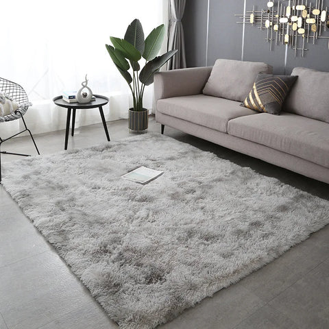 Navak Teppich, weicher, langer Plüschteppich für Schlafzimmer, Wohnzimmer, flauschige Teppichmatten mit Farbverlauf, Batik-Bodenteppiche, Erkerfenster, Heimdekoration