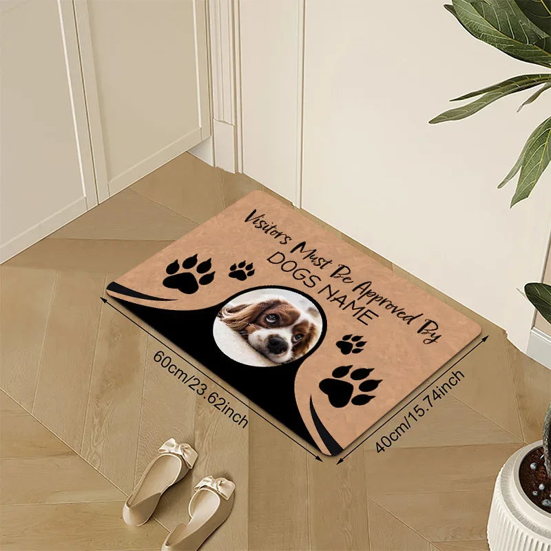 Navak Carpet 1-teilige Eingangsmatte mit Cartoon-Welpen-Design – schnelltrocknende, rutschfeste Polyester-Fußmatte mit Pfotenabdruck für den Innen- und Außenbereich