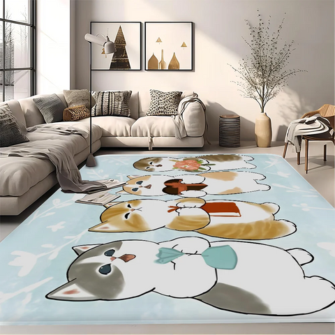 Navak Teppich, lustige Katze, Mofusand, Bodenmatte, Retro, Multiple-Choice, Wohnzimmer, Küche, Teppich, rutschfest, moderne Heimdekoration