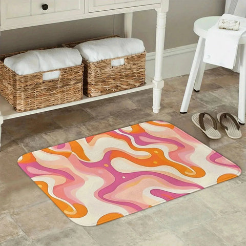 Navak Carpet 1 Stück Küchenteppich mit Zitronenmuster, rutschfeste Fußmatten, Pop-Art-Design, Wohnzimmerteppich, Badematte, Teppich für Zuhause, Waschbecken, Wäschedekor