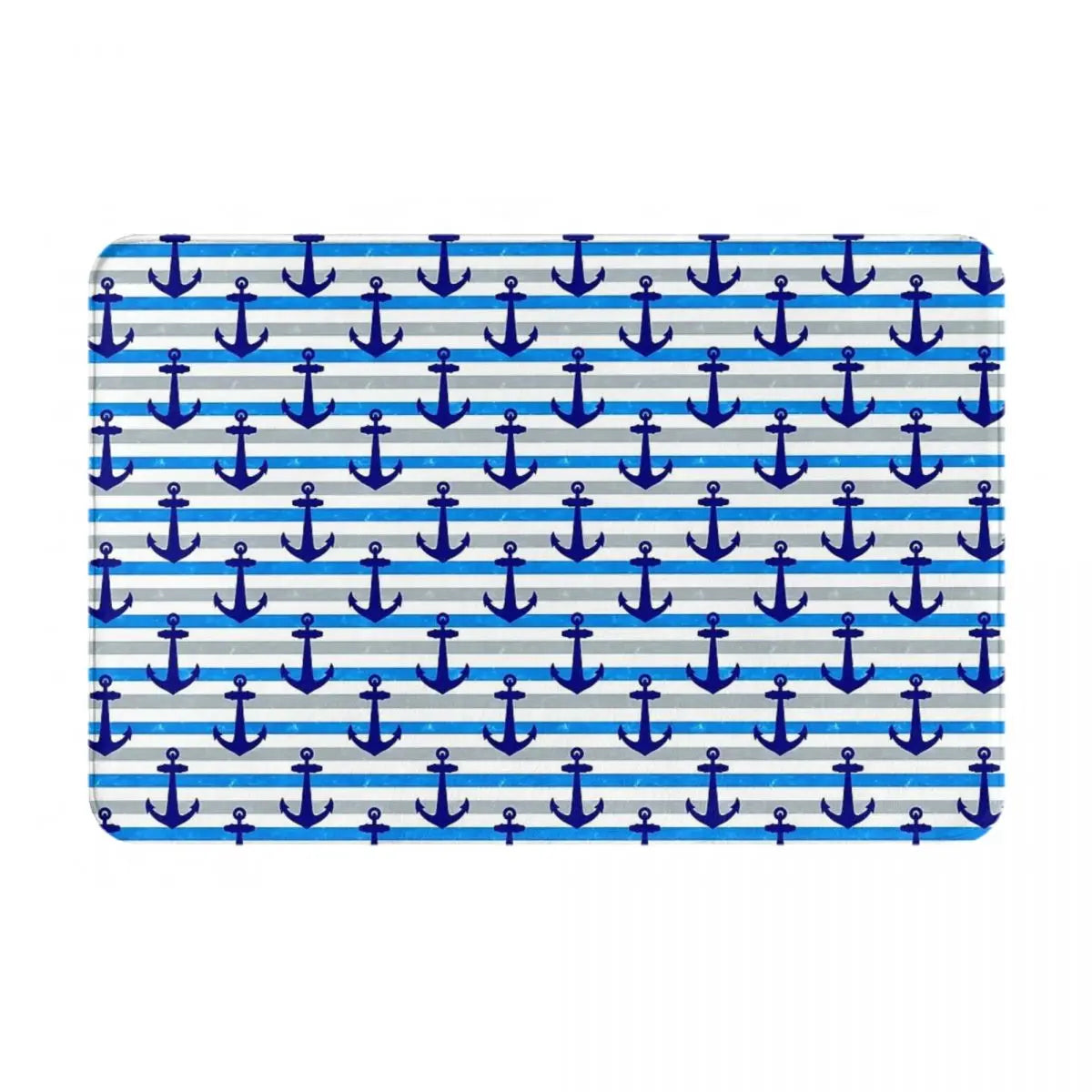 Navak Teppich Anker Nautisch Weiß &amp; Marineblau Anti-Rutsch Fußmatte Bodenmatte Kissen Teppich Teppich für Küche Eingang Zuhause Badezimmer Wohnzimmer Matten