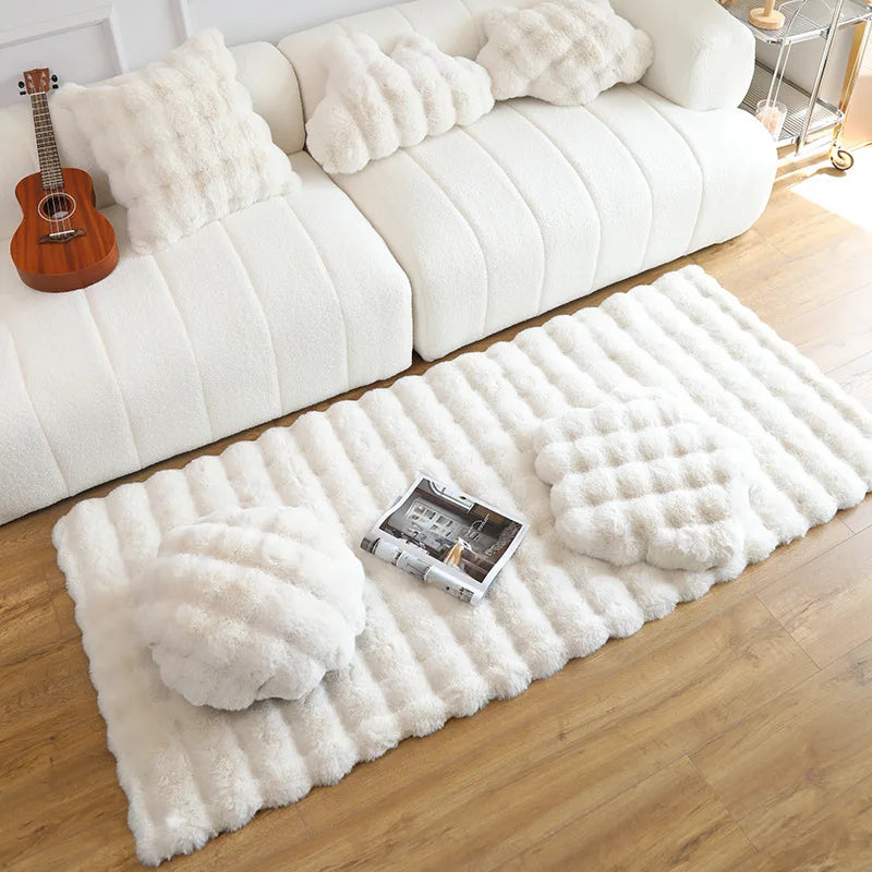 Navak Teppich, 1 Stück, Bubble-Plüsch-Teppich für Heimdekoration, Kaninchenhaar-Imitation, Balkonkissen, Kinder, Wohnzimmer, Kunstpelz, Teppich, Mädchen, Schlafzimmer, Fußmatte