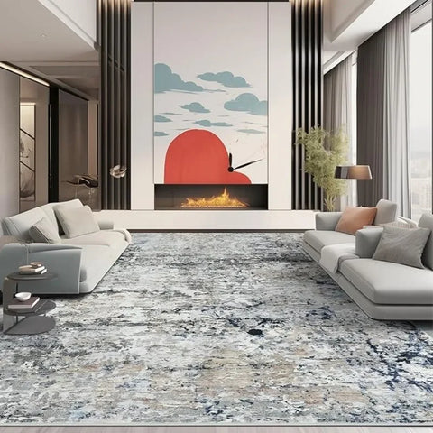 Navak Carpet 8x10 Teppiche, moderner abstrakter waschbarer Teppich für das Wohnzimmer, schmutzabweisender, fusselfreier Used-Look