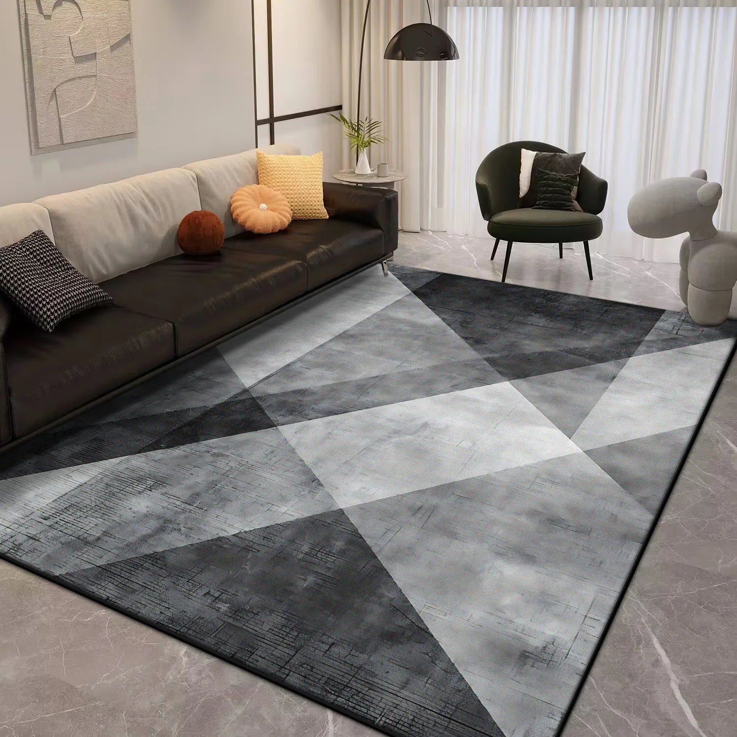 Navak Teppich, moderner geometrischer Teppich, Wohnzimmer, luxuriös, 160 x 230, große Teppiche für die Schlafzimmerdekoration, weiche, rutschfeste Bodenmatte für Kinderzimmer