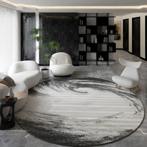 Navak Carpet Nordic Style Living Room Decoration Round Carpet Light Luxury Rugs for Bedroom Thicken Plush Floor Mat Fluffy Soft Cloakroom Rug